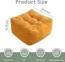HIGOGOGO Square Stuffed Pouf Ottoman, Corduroy Poufs with Foam Chunk Filling, Furry and Fluffy Pouf Foot Stool Storage Ottoman, 25.6 X 25.6 Floor Poufs Foot Rest for Living Room, Orange by CozyNest Decor