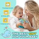 Jollybaby Baby Musical Pull String Hanging Toy for Stroller Car Seat Crib Play Gym, Plush Stuffed Whale Toy for Carseat with Music Teether Crinkle Paper, Sensory Toy for 0-6-12-18 Months Baby Gift by TinyTreasures Baby Boutique