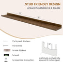 Axeman Picture Ledge Shelf, Floating Shelves for Wall Decor Storage Set of 6, 48 inch Floating Wall Mounted Shelves, Wall Shelves with Lip for Living Room, Bedroom, Nursery, Bathroom, Kitchen, Walnut by TinyTreasures Baby Boutique