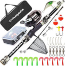 DaddyGoFish Kids Fishing Pole - Rod Reel Combo Tackle Box Starter Set - First Year Small Gear Kit for Boys Girls Toddler Youth Age Beginner Little Children by TinyTreasures Baby Boutique