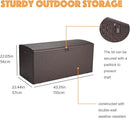 73 Gallon Large Storage Box with Lid,Waterproof Outdoor Storage Container for Patio Furniture Cushions, Gardening Tools, Pool Accessories, Lockable Resin Deck Box with handle Brown by CozyNest Decor