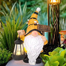 Gnome Garden Statues with Solar Lights Outdoor Gnomes Sculpture Yard Patio Decor for Lawn Ornaments Gardening Gifts（Bee Gnome by GreenHaven Gardens