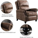 CANMOV Pushback Recliner Chair Set of 2, Faux Leather Armchair Push Back Recliner with Rivet Decoration Single Sofa Accent Chair for Living Room, Chocolate by CozyNest Decor