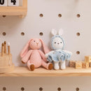 Handmade Knit Bunny Dolls,Baby rattle toy,Baby Sensory Toys,Baby Soothing Toys,Handmade Knit Toys,Gifts for Boys and Girls (Blue) by TinyTreasures Baby Boutique