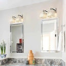 Modern Bathroom Vanity Light 2-Lights Chrome Crystal Bathroom Wall Light Vanity Light Fixtures，12.59-inch Modern Minimalist Design by CozyNest Decor