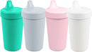 Re-Play Made in USA 10 Oz. Sippy Cups for Toddlers, Pack of 4 - Reusable Spill Proof Cups for Kids, Dishwasher/Microwave Safe - Hard Spout Sippy Cups for Toddlers 3.13" x 6.25", Fresh by TinyTreasures Baby Boutique