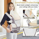 Baby Carrier Newborn to Toddler, Lightweight Ergonomic Baby Hip Seat Carrier Up to 33lbs, Adjustable Extended Waistband Infant Carrier with Breathable Sunshield, Light Grey by TinyTreasures Baby Boutique