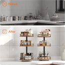 HOOBRO 3-Tier Lazy Susan Organizer, Rotating Spice Rack, Turntable Spice Rack, Vertical Storage Organizer, for Kitchen Countertop, Vanity, Dining Table, Rustic Brown and Black BF09TL01 by CozyNest Decor