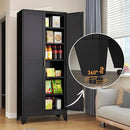 Black Metal Storage Cabinet,75" Steel Cabinets for Home Office, Kitchen Pantry Storage Cabinet with Doors and 5 Adjustable Shelves, Tool Cabinets, for Office, Home, Garage, School by CozyNest Decor