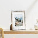 Vittanly 8.5x11 Picture Frames Set of 9, Shatter Resistant Plexiglass, Display 6x8 Pictures with Mat or 8.5x11 without Mat, Photo Frames for Wall or Tabletop, Engineered Wood, Distressed White by CozyNest Decor