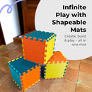 MioTetto Foam Floor Tiles for Kids - Non-Toxic Comfortable Baby Play Mat and Interlocking Foam Tiles, Fits with 74x74 Playpen Mat for Crawling & Development, Soft Play Mat for Babies 6-12 Months by TinyTreasures Baby Boutique