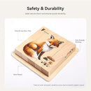 IEATFO 4 in 1 Wooden Animal Chunky Puzzle, 5 Solid Wood Puzzle Blocks with 4 Sides Realistic Forest Animals, Wooden Block Puzzle with Durable Base for Toddlers 3+ Years - Montessori Inspired by TinyTreasures Baby Boutique