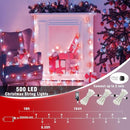 500 LED Christmas String Lights - 165ft Outdoor Waterproof Twinkle Fairy Lights, 8 Modes Plug-in With Timer Memory for Indoor Outside Bedroom Home Party Decoration, Red & White by GreenHaven Gardens