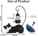 Solar Cat Statues with Lantern for Garden Outdoor Statue, Garden Lawn Outdoor Cat Statue, Cat Figurines Crafted Garden Sculptures & Statues for Patio, Yard, Lawn & Porch Gardening Gifts for Mom(13") by GreenHaven Gardens