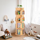 OOOK Rotating Bookshelf for Kids & Adults, Spinning Bookshelf Tower with Large Capacity for Small Space, 360° Display 4 Tier Floor Small Round Corner Shelf for Library, Bedroom, Living Room, Office by TinyTreasures Baby Boutique