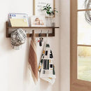 BAMEOS Wall Mounted Coat Rack with Adjustable Easy Install, Rust Proof, Brown Wooden Material, 28.9 Inch Length by CozyNest Decor
