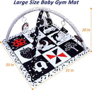 Black and White Baby Gym Play Mat with 6 Toys Tummy Time Activity Mat for Babies 0-6 6-12 Months High Contrast Baby Gyms & Playmats Sensory Toys Newborn Brain Development Infant Play Mat by TinyTreasures Baby Boutique