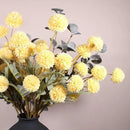 Yellow Flowers Artificial Long Stems Kiku Flower With Eucalyptus, Spring Flowers Decor, Mustard Yellow Decor, Flores Amarillas Artificiales Para Decoracion, Faux Easter Spring Summer Floral Stems by CozyNest Decor