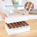 Yangbaga 24Pcs Glass Spice Jars with Labels-4OZ Wood Lid Square Spice Containers with Pepper Grinder Lids &Funnel,Seasoning Jars for Rack Cabinet Drawer by CozyNest Decor