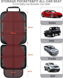 Car Seat Protector,2 Pack Automotive Seat Protectors Baby Carseat Pad Waterproof Durable 600D Fabric for Child Baby Car Seat Mat Vehicle Pet Cover 2 Storage Pockets (Wine Red) by TinyTreasures Baby Boutique