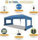 HOTEEL 10x20 Pop up Canopy with 6 Sidewalls, One Push Instant Setup Outdoor Canopy Tent with Reinforce Rod, Weight Bag, for Parties, Events, Blue by GreenHaven Gardens