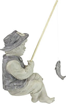 Design Toscano Frederic the Little Fisherman of Avignon Boy Fishing Garden Statue, 15 Inch Tall, Cast Stone Resin, Two Tone Stone Finish by GreenHaven Gardens