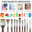 25pcs Paint Brush Set, Fuumuui Acrylic Paint Brushes, Professional Artist Series with Wide Flat, Filbert, Fan, Dagger, Cat Tongue, Round, Angle, Rigger for Oil, Acrylic Canvas Paintings, Face Painting by CozyNest Decor