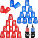 yeesport 24 Pcs Sport Stacking Cups, Sport Training Game for Challenge Competition, Plastic Stacking Cups, Classic Family Game for Kids and Adults, Blue+Red by TinyTreasures Baby Boutique