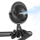 COMLIFE Misting Baby Stroller Fan, Rechargeable Battery Operated, 270° & 360° Pivoting, 50ml Portable Water Sprayer Misting Fan with Flexible Tripod Clip on Car Seat Crib Treadmill Bunk Bed by TinyTreasures Baby Boutique