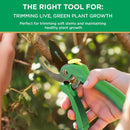 Miracle-Gro 8 in. Bypass Pruning Shears – 1/2 in. Cutting Capacity; Gardening Hand Pruner with Sharp Carbon Steel Blade and Non-Slip Grip – Lightweight Garden Tool for Live Plants and Soft Stems by GreenHaven Gardens