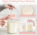 Papablic 32oz Wide Mouth Mason Jar Pour Spout Lid with Mixing Handle & Flip Locking Spout for Mixing Formula/Breastmilk/Protein Powder/Coffee, Pink by TinyTreasures Baby Boutique