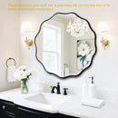 Fabuady Black Round Wavy Edge Mirror - 30'' Circle Wall Mirror with Metal Frame, Decorative Hanging/Leaning Mirror for Bathroom, Bedroom, Living Room, Hallway, Entryway, Office, Home Decor by CozyNest Decor