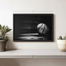 ElephantStock Basketball Wall Art - Horizontal Framed Canvas - 1-Piece Hallway Wall Decor - Photography sports Canvas Print - Black and Gray Decor for Wall - 13" X 9" by CozyNest Decor