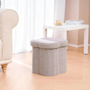 B FSOBEIIALEO Storage Ottoman Cube, Flowers Shaped Ottomans with Storage Foot Stool Footrest, Boucle Ottoman Seat for Dorm Room, Faux Teddy Fur, Grey 15"x15"x15" by CozyNest Decor