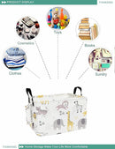 FANKANG Storage Bins, Nursery Hamper Canvas Laundry Basket Foldable with Waterproof PE Coating Large Storage Baskets for Kids Boys and Girls, Office, Bedroom, Clothes,Toys(Rec-Lovely Animals ） by TinyTreasures Baby Boutique