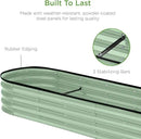 Best Choice Products 8x2x1ft Outdoor Metal Raised Garden Bed, Oval Deep Root Planter Box for Vegetables, Flowers, Herbs, and Succulents w/ 108 Gallon Capacity - Sage Green by GreenHaven Gardens