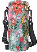 Neoprene Water Bottle Carrier Bag with Adjustable Shoulder Strap for Men Women Walking Hiking,Portable Insulated Holder Case for Stainless Steel/Glass/Plastic Bottles by TinyTreasures Baby Boutique