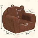 Comfy Toddler Chair, Cuddly Sherpa Teddy Bear Kids Sofa, High Back Kids Reading Chair for Boys and Girls, Brown by CozyNest Decor