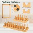 Bamboo Pot Lid Organizer, Adjustable Kitchen Organizer for Cabinet, Expandable Pot and Pan Storage Rack, Kitchen Organization for Lids, Bakeware, and Cutting Boards by CozyNest Decor