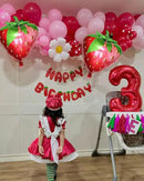 Strawberry Balloons Arch Garland Kit, 135PCS Red and Pink Balloons with Strawberry Daisy Foil Balloons for Sweet Girl Berry First Birthday Decor Baby Shower Themed Party Decorations by CozyNest Decor