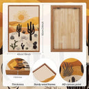 KAIRNE Cactus Canvas Wall Art,Desert Landscape Paintings,Aesthetic Abstract Prints Set of 3(16”X24”),Minimalist Farmhouse Wall Decor,Abstract Boho Artwork for Living Room Bedroom Office Decoration by CozyNest Decor