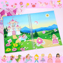 Jelly Sticker Books for Toddlers 2-4 Travel Essentials, Reusable Sticker Book + 8 Scenes + 2 Matching Games + 51 Large Princess Stickers for 1-3 Toddler Activities (Wonderland) by TinyTreasures Baby Boutique