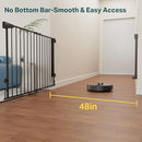 Cumbor 31.6-48" No Bottom Bar Baby Gate for Stairs, 2-in-1 Auto Close Dog Gate Indoor, Hardware Mounted Pet Gate for Doorways with Large Walk Thru Door, Child-Proof Safety Gate for Kids (Black) by TinyTreasures Baby Boutique