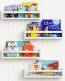 Forbena Floating Nursery Book Shelves for Wall Set of 4, White Wall Bookshelf for Kids Room, Small Wood Book Shelf Bookshelves for Baby Teen Boys Girls Bedoom Bathroom Toy and Decor Storage by TinyTreasures Baby Boutique