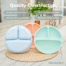 WeeSprout Silicone Divided Plates (No Lids), 100% Food Grade Silicone Plates for Toddlers & Kids, Dishwasher & Microwave Safe by TinyTreasures Baby Boutique
