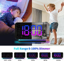 Projection Alarm Clock for Bedroom Ceiling,RGB Digital Clocks Radio with 10 Colors RGB Night Light,Loud Alarm Clock for Heavy Sleepers,USB C Charger Port,Snooze,12/24H,Auto Dimming by TinyTreasures Baby Boutique