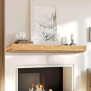 48x8x3 Fireplace Mantel - Handcrafted Hollow Rustic Solid Wood Wall Mounted Floating Shelf with Invisible Heavy Duty Wood Bracket (Natural Wood) by CozyNest Decor