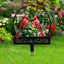 Personalized Name Garden Cardinal Metal Signs with Stake, Custom Family Name Yard Decor for Outdoor Outside, Cardinal Lawn Patio Stake Gardening Enthusiasts Grandmothers Gift by CozyNest Decor