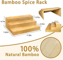 Spice Rack Organizer for Cabinet - Bamboo Spice Shelf, 3 Tier Seasoning Organizer for Countertop, Kitchen, Pantry 2 Pack by CozyNest Decor