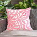 Alysheer Farmhouse Floral Leaves Embroidered Decorative Throw Pillow Cover 18x18 inches, Boho Tufted Flowers Embroidery Pattern Chic Cotton Cushion Case for Couch Bed Sofa Living Room(Light Pink) by CozyNest Decor